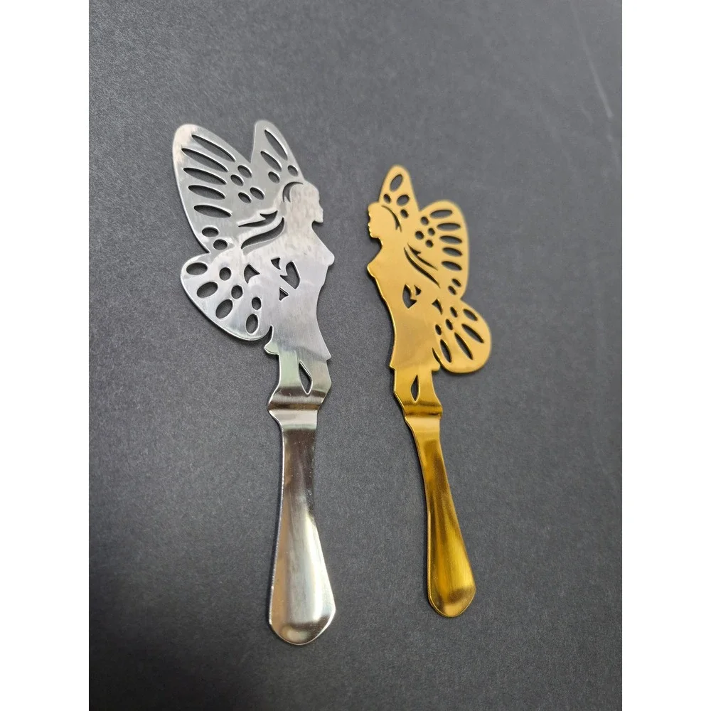 Absente Grande Absente Green Fairy Absinthe Spoons Gold Silver Set of 2 Barware